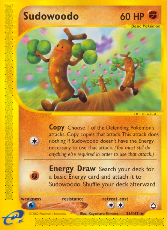 Sudowoodo 36/186 E-Card Aquapolis