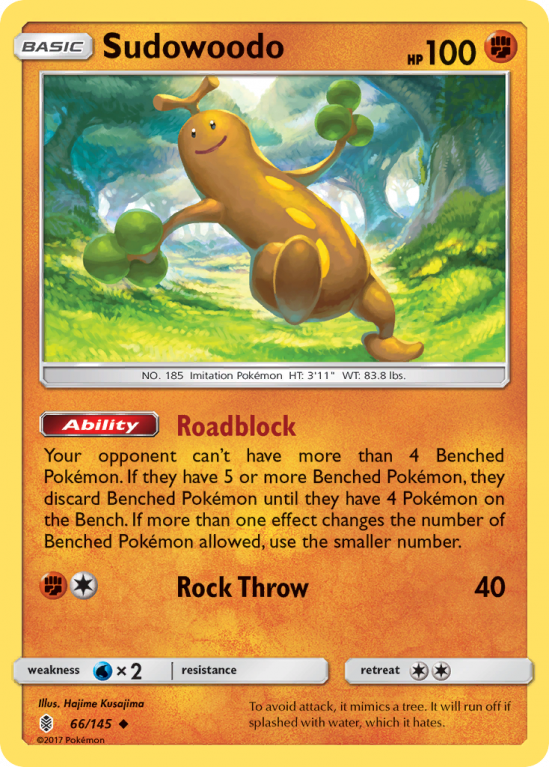 Sudowoodo 66/145 Sun & Moon Guardians Rising