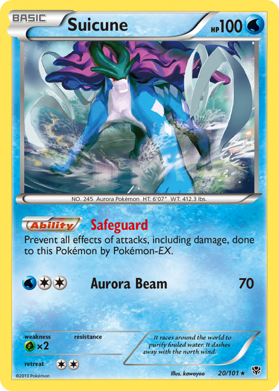 Suicune 20/101 Black & White Plasma Blast