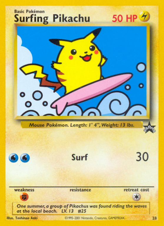 Surfing Pikachu 28/53 Base Wizards Black Star Promos
