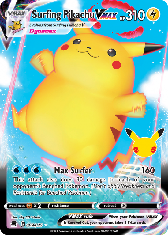 Surfing Pikachu VMAX 9/25 Sword & Shield Celebrations