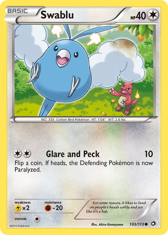 Swablu 103/113 Black & White Legendary Treasures