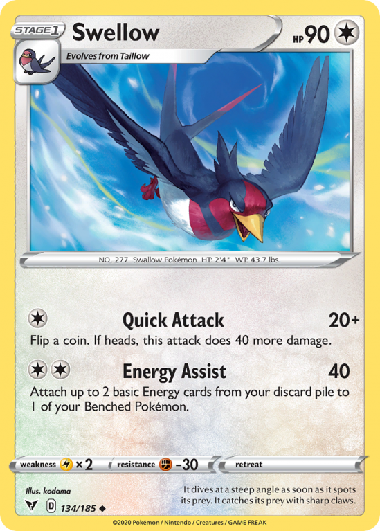 Swellow 134/185 Sword & Shield Vivid Voltage