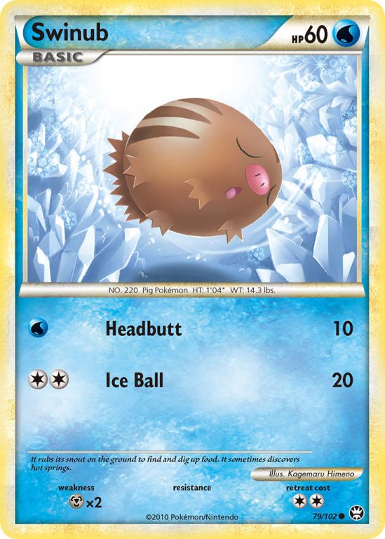 Swinub 79/102 HeartGold & SoulSilver HS—Triumphant