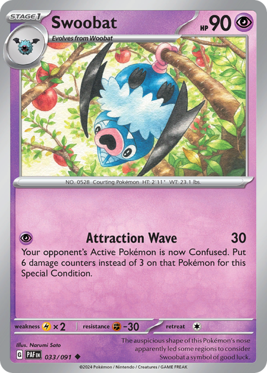 Swoobat 33/91 Scarlet & Violet Paldean Fates