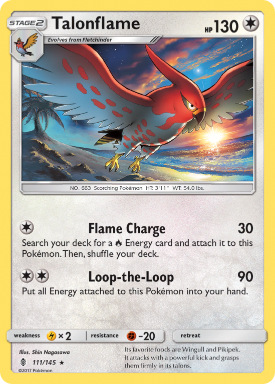 Talonflame 111/145 Sun & Moon Guardians Rising