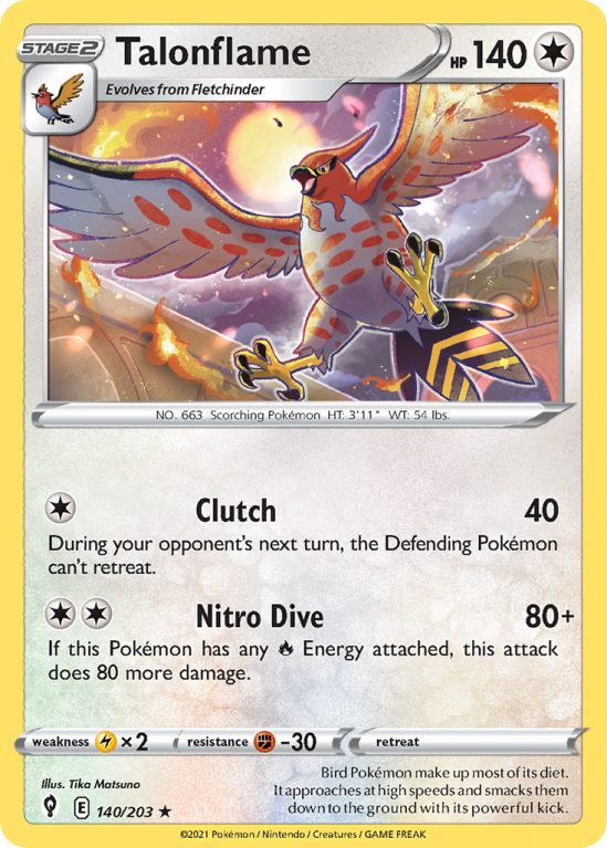 Talonflame 140/203 Sword & Shield Evolving Skies
