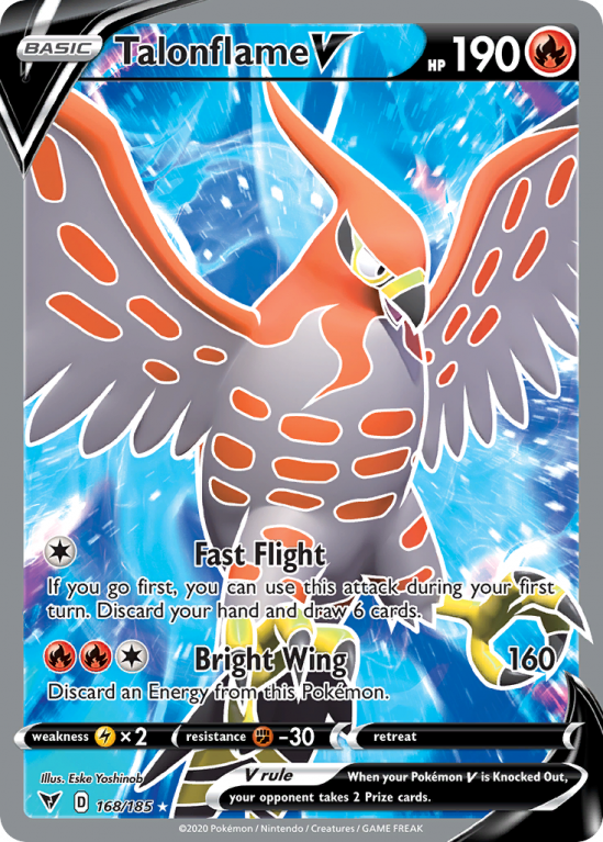 Talonflame V 168/185 Sword & Shield Vivid Voltage