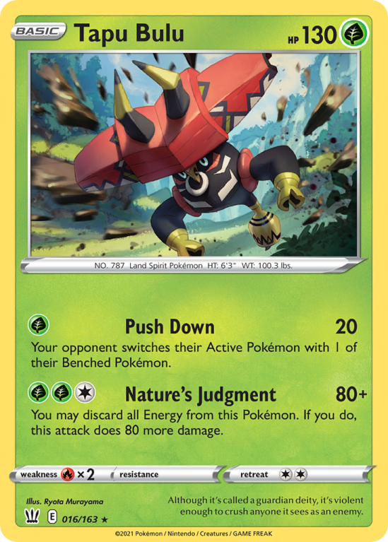 Tapu Bulu 16/163 Sword & Shield Battle Styles