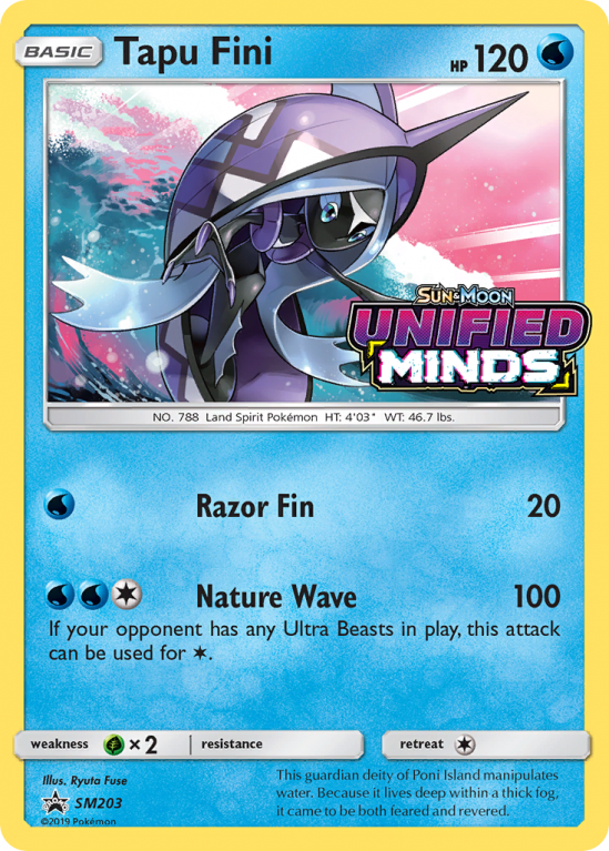Tapu Fini SM203/156 Sun & Moon SM Black Star Promos