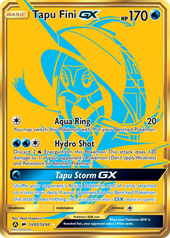 Tapu Fini-GX SV92/94 Sun & Moon Shiny Vault
