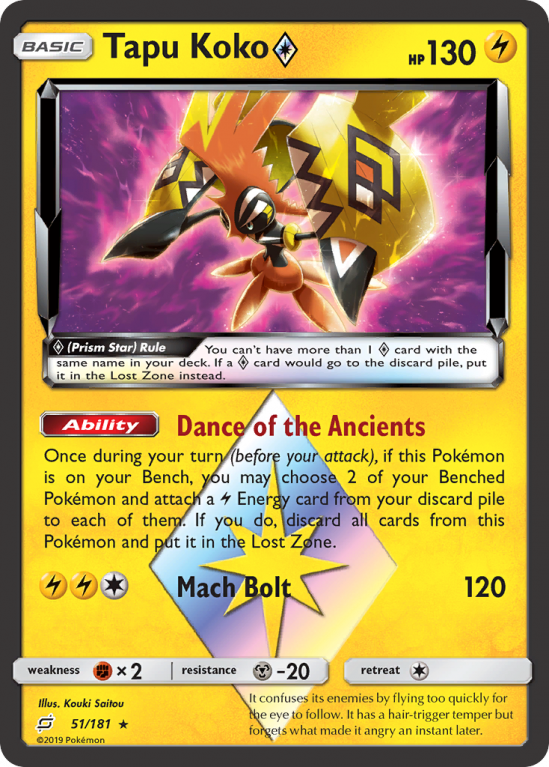Tapu Koko ◇ 51/181 Sun & Moon Team Up