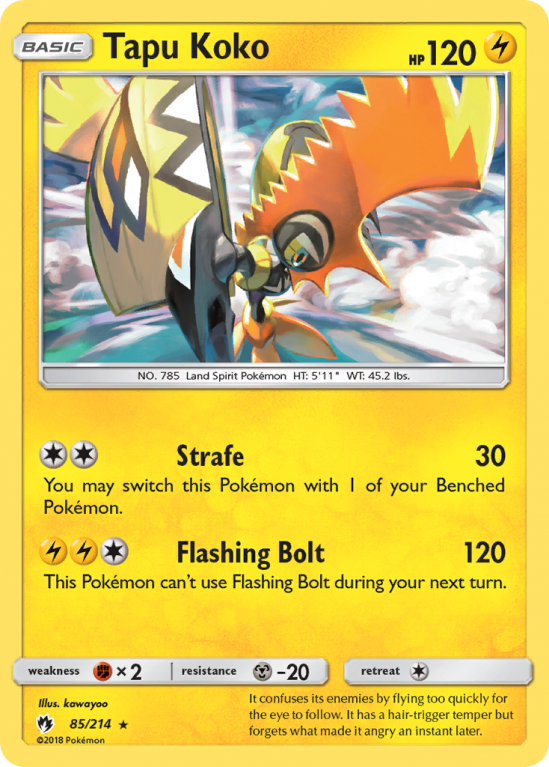 Tapu Koko 85/214 Sun & Moon Lost Thunder