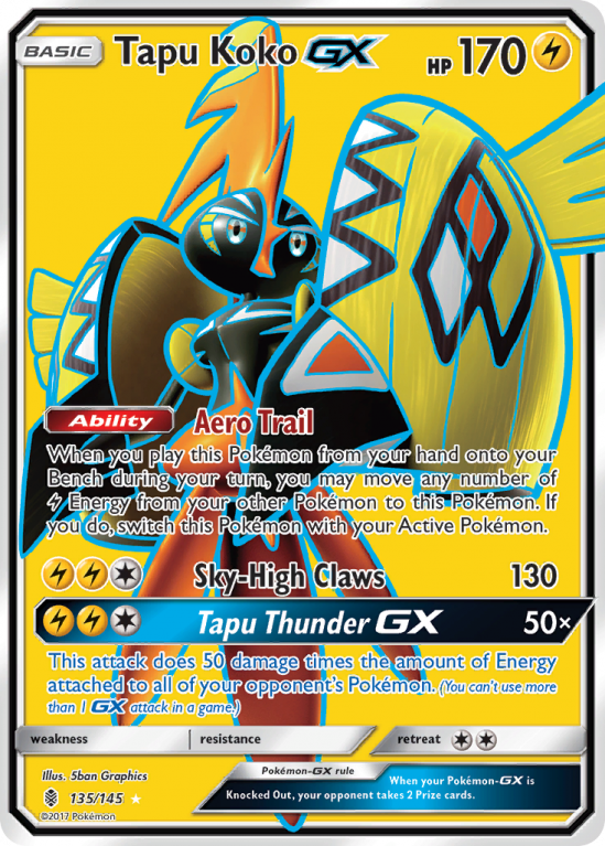Tapu Koko-GX 135/145 Sun & Moon Guardians Rising