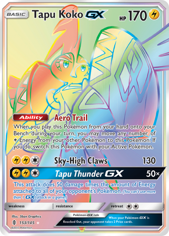 Tapu Koko-GX 153/145 Sun & Moon Guardians Rising