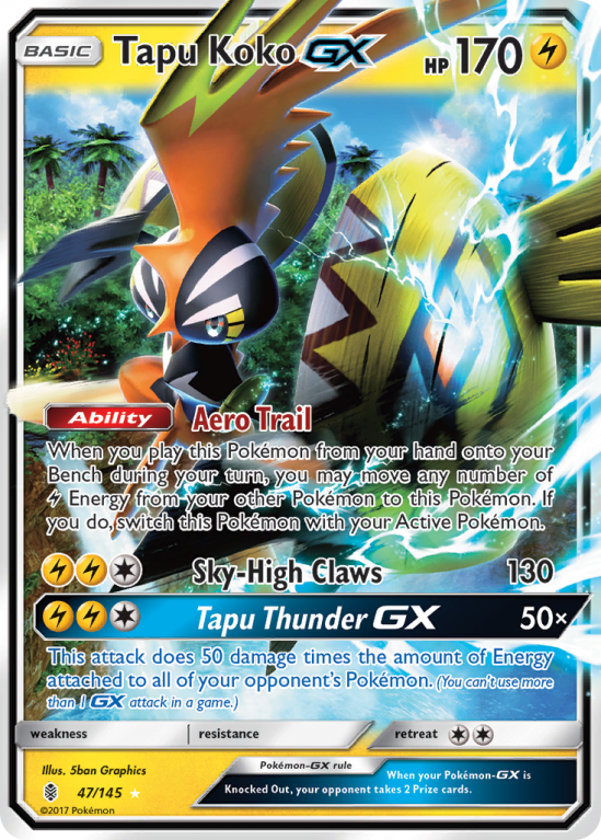 Tapu Koko-GX 47/145 Sun & Moon Guardians Rising