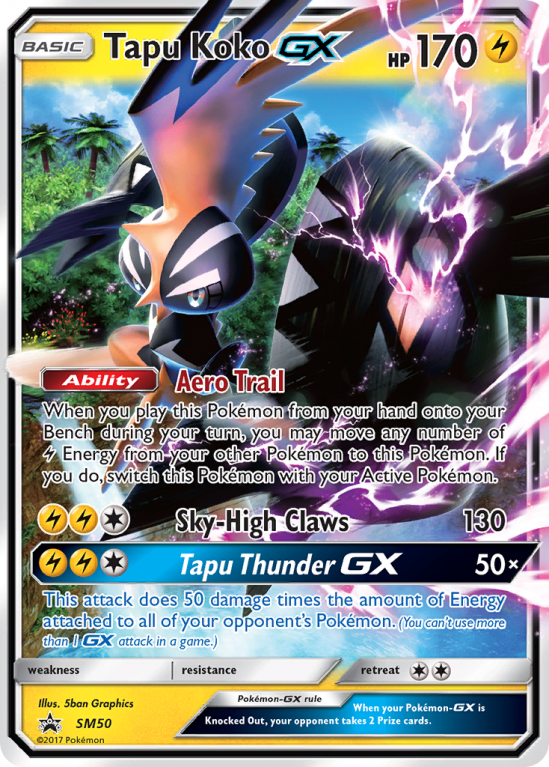 Tapu Koko-GX SM50/156 Sun & Moon SM Black Star Promos