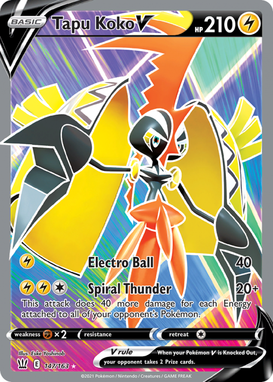 Tapu Koko V 147/163 Sword & Shield Battle Styles