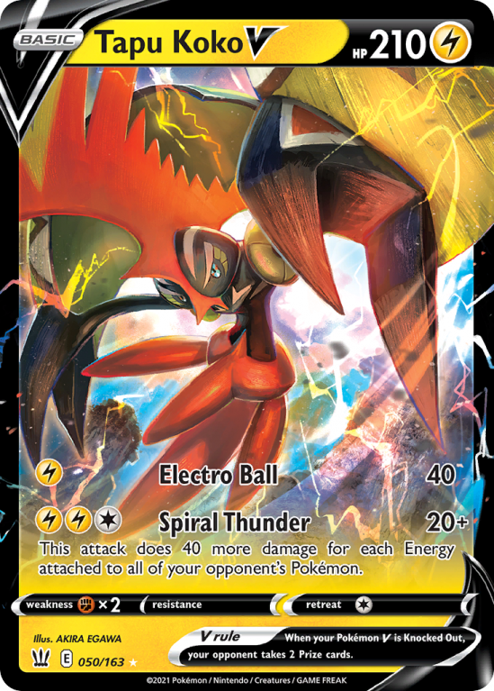 Tapu Koko V 50/163 Sword & Shield Battle Styles