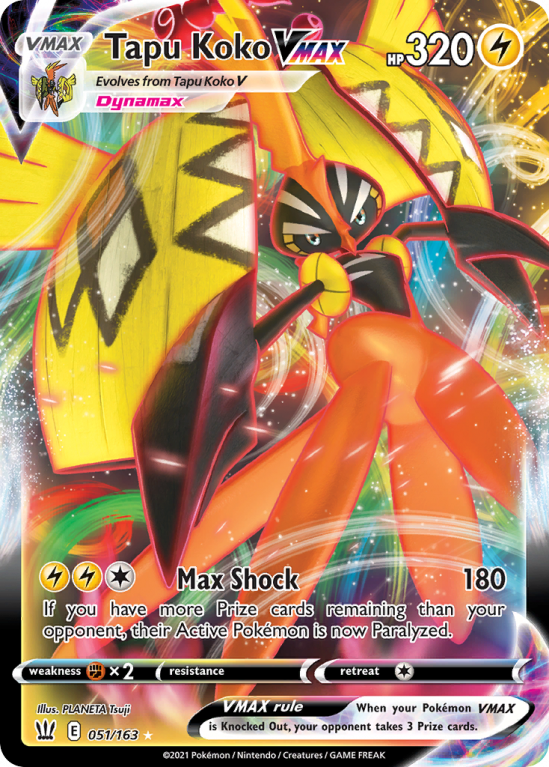 Tapu Koko VMAX 51/163 Sword & Shield Battle Styles