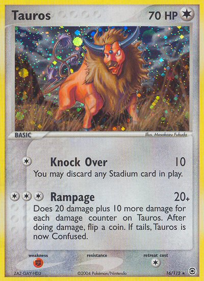 Tauros 16/112 EX FireRed & LeafGreen