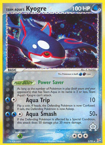Team Aqua's Kyogre 3/95 EX Team Magma vs Team Aqua