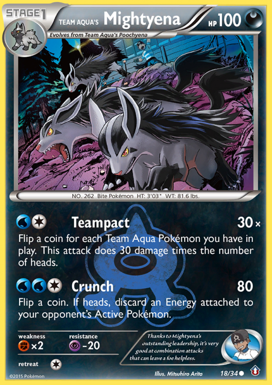 Team Aqua's Mightyena 18/34 XY Double Crisis