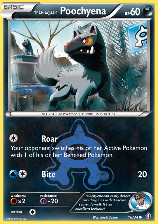 Team Aqua's Poochyena 16/34 XY Double Crisis
