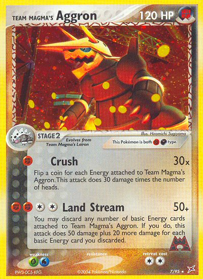 Team Magma's Aggron 7/95 EX Team Magma vs Team Aqua