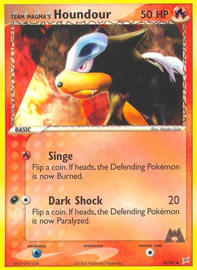 Team Magma's Houndour 35/95 EX Team Magma vs Team Aqua