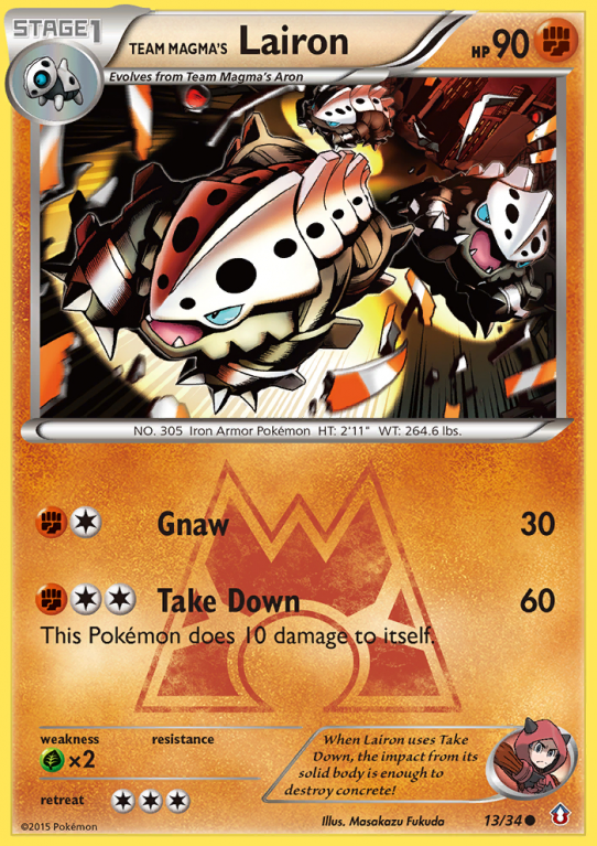 Team Magma's Lairon 13/34 XY Double Crisis