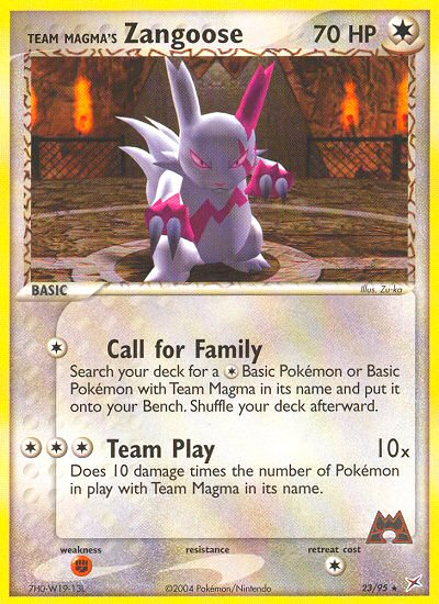 Team Magma's Zangoose 23/95 EX Team Magma vs Team Aqua