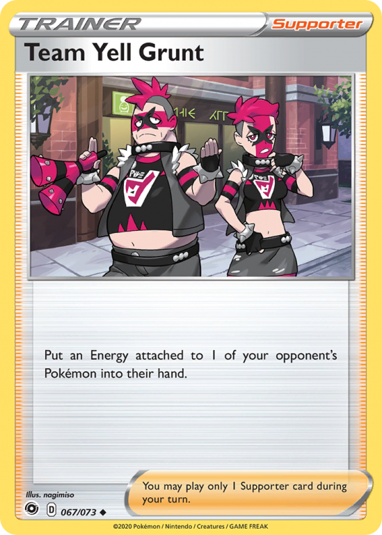 Team Yell Grunt 67/73 Sword & Shield Champion's Path