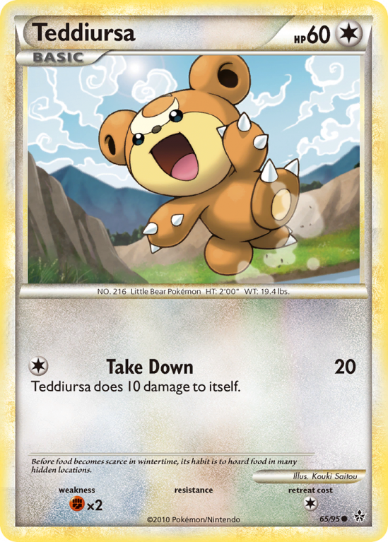 Teddiursa 65/95 HeartGold & SoulSilver HS—Unleashed