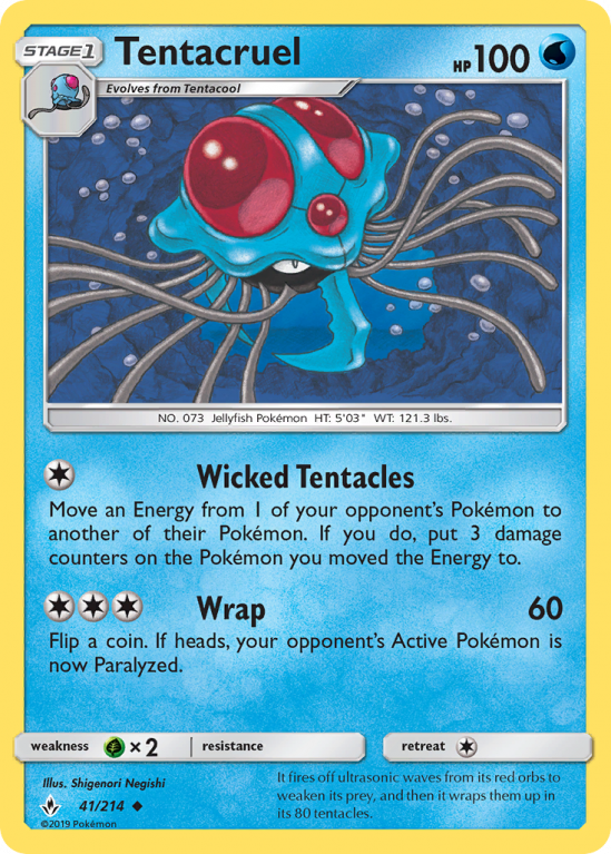 Tentacruel 41/214 Sun & Moon Unbroken Bonds
