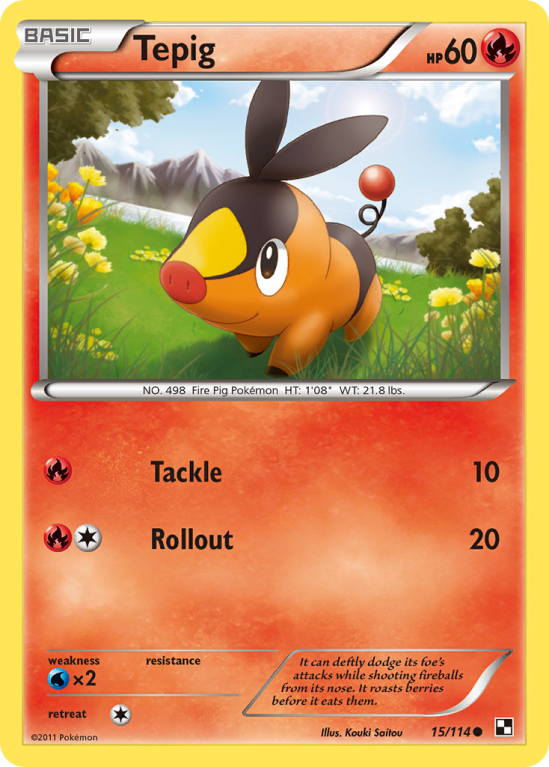 Tepig 15/114 Black & White Black & White