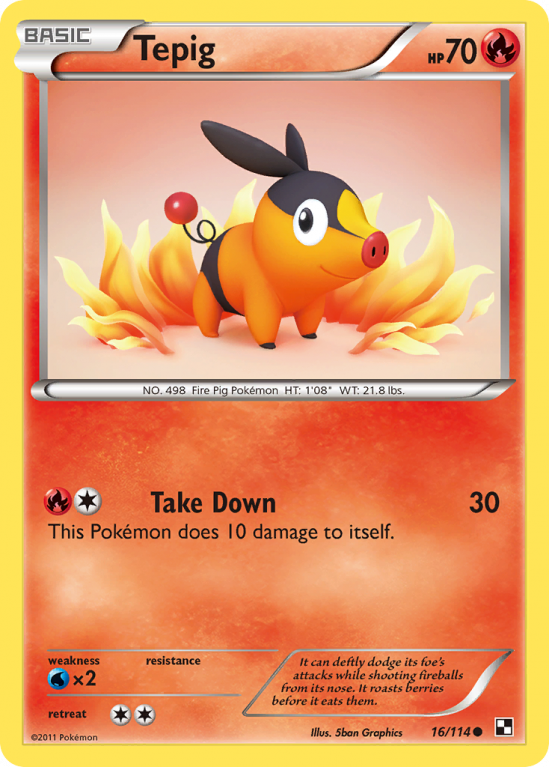 Tepig 16/114 Black & White Black & White