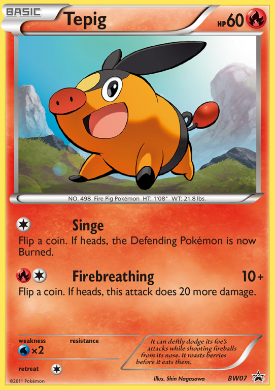 Tepig BW07/101 Black & White BW Black Star Promos
