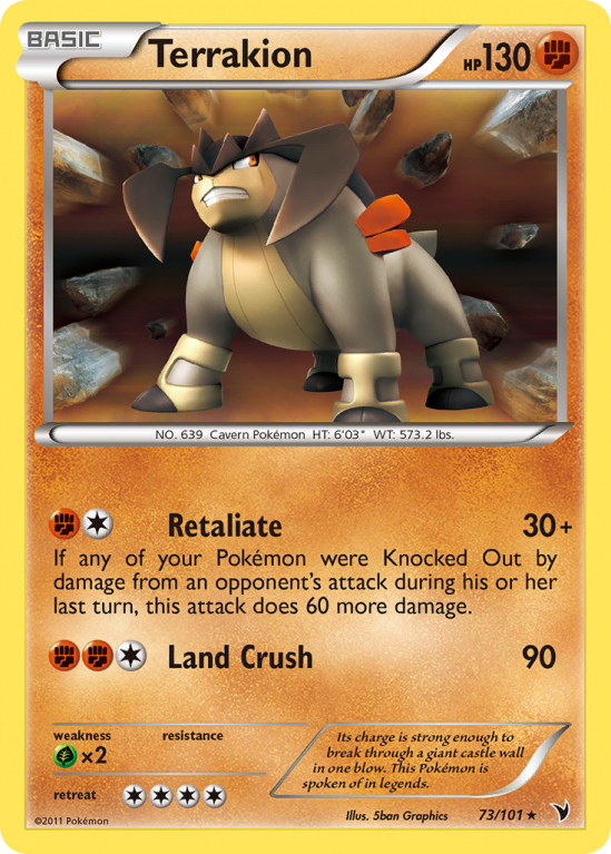 Terrakion 73/101 Black & White Noble Victories