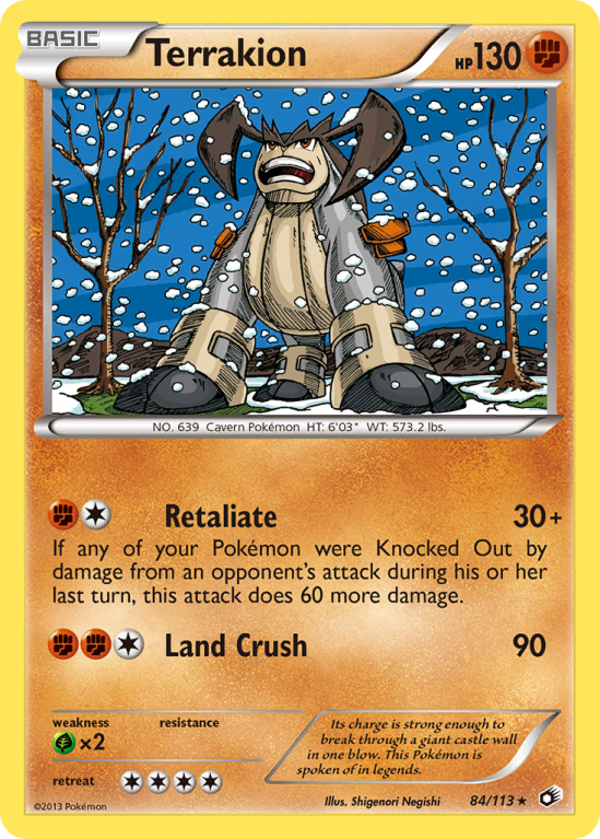 Terrakion 84/113 Black & White Legendary Treasures