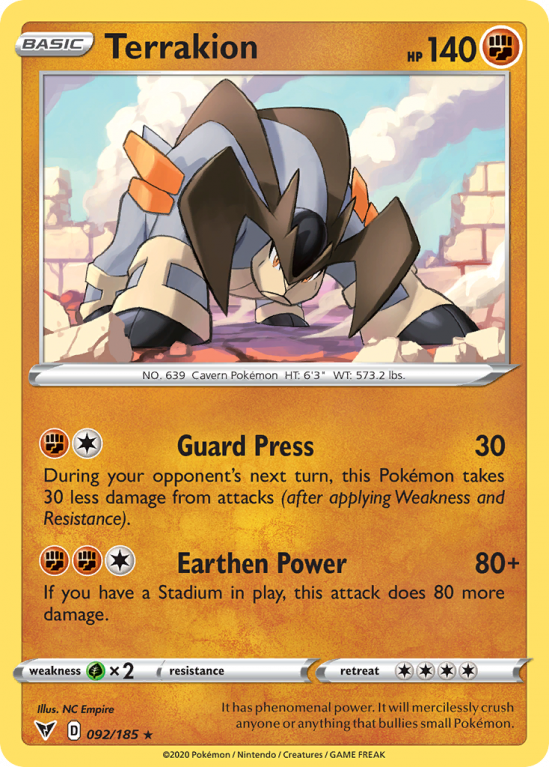 Terrakion 92/185 Sword & Shield Vivid Voltage