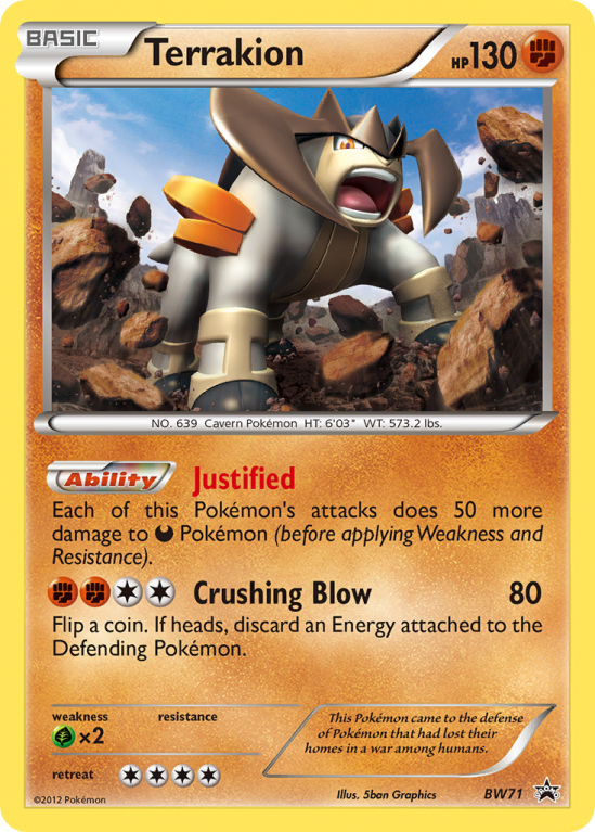 Terrakion BW71/101 Black & White BW Black Star Promos