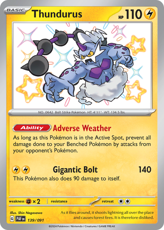 Thundurus 139/91 Scarlet & Violet Paldean Fates