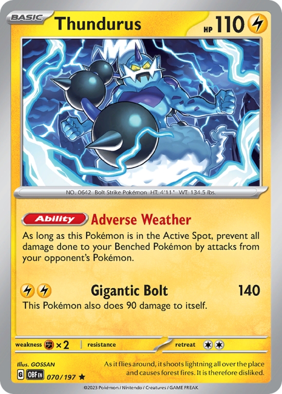 Thundurus 70/197 Scarlet & Violet Obsidian Flames