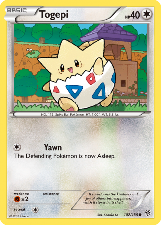 Togepi 102/135 Black & White Plasma Storm
