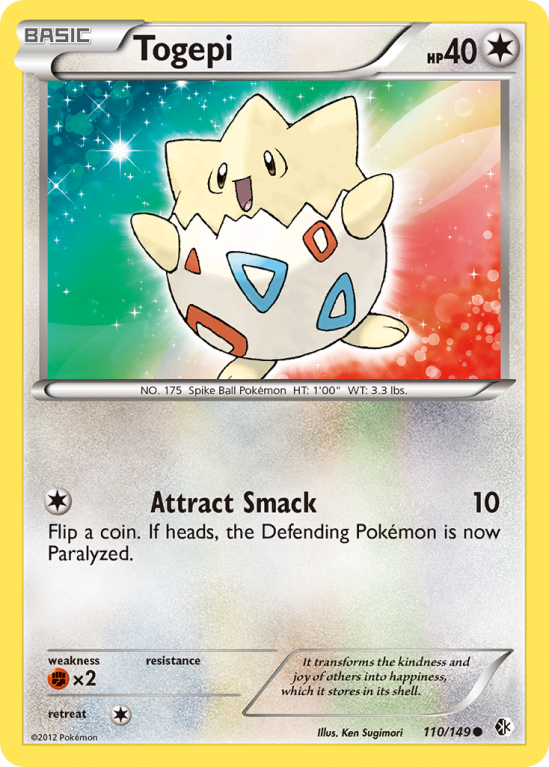 Togepi 110/149 Black & White Boundaries Crossed