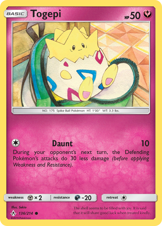 Togepi 136/214 Sun & Moon Unbroken Bonds