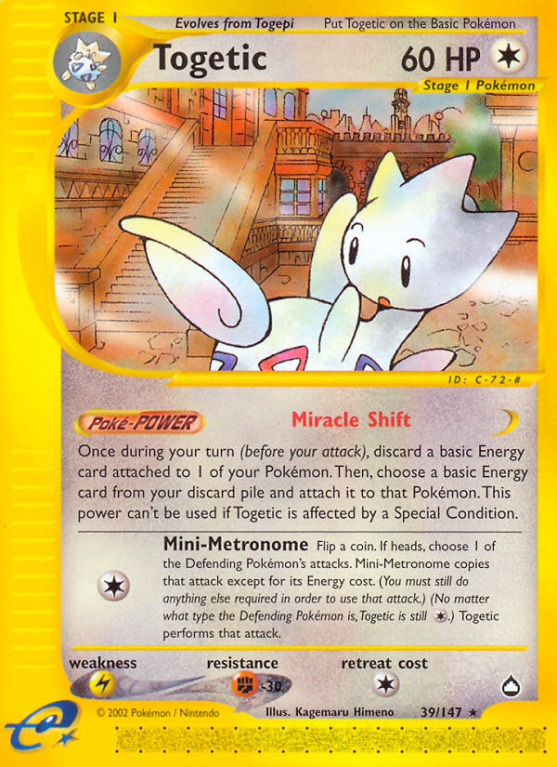 Togetic 39/186 E-Card Aquapolis