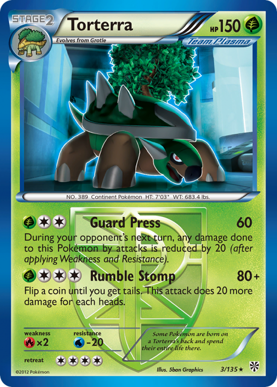 Torterra 3/135 Black & White Plasma Storm