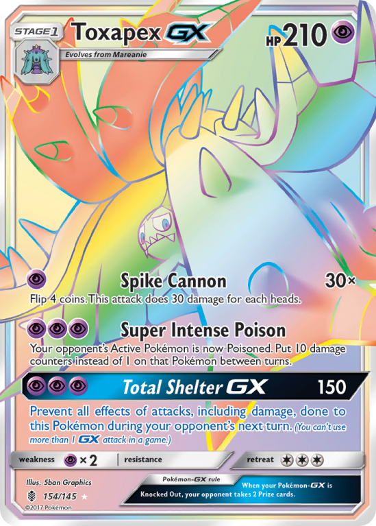 Toxapex-GX 154/145 Sun & Moon Guardians Rising